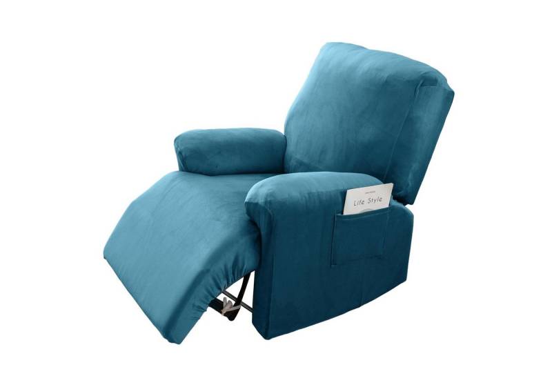 Rosnek Stuhlhusse Samt, Stretch, mit Seitentaschen, Möbelschutz für Liegestuhl von Rosnek