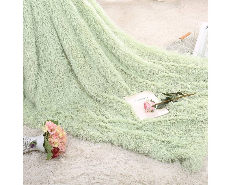 Rosnek Tagesdecke Flanelldecke, Solide Warm Lang Zottelig, Sofa Bettwäsche Babydecke von Rosnek