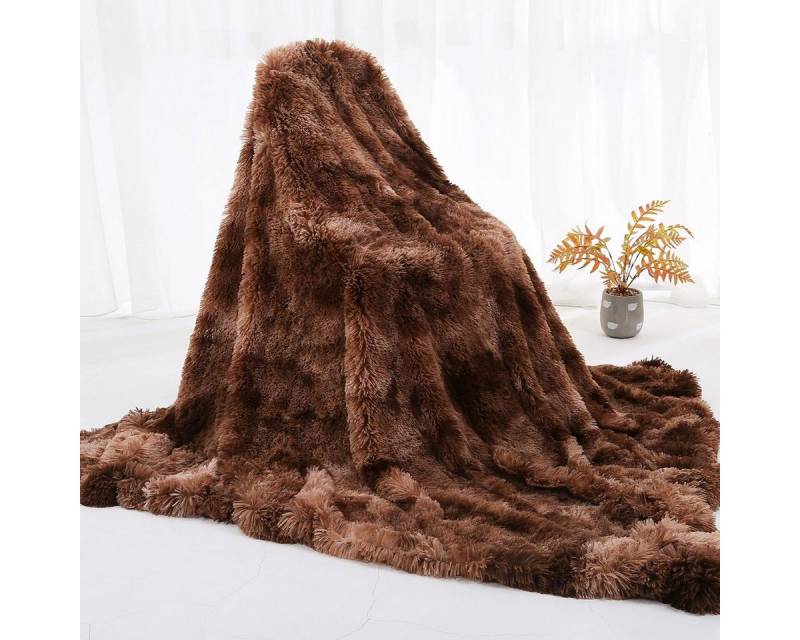 Rosnek Tagesdecke Reversible Lange Zottelige, Tie-Dye Ombre, Sofa Bettwäsche Babydecke, Flauschig Warmer Plüsch von Rosnek