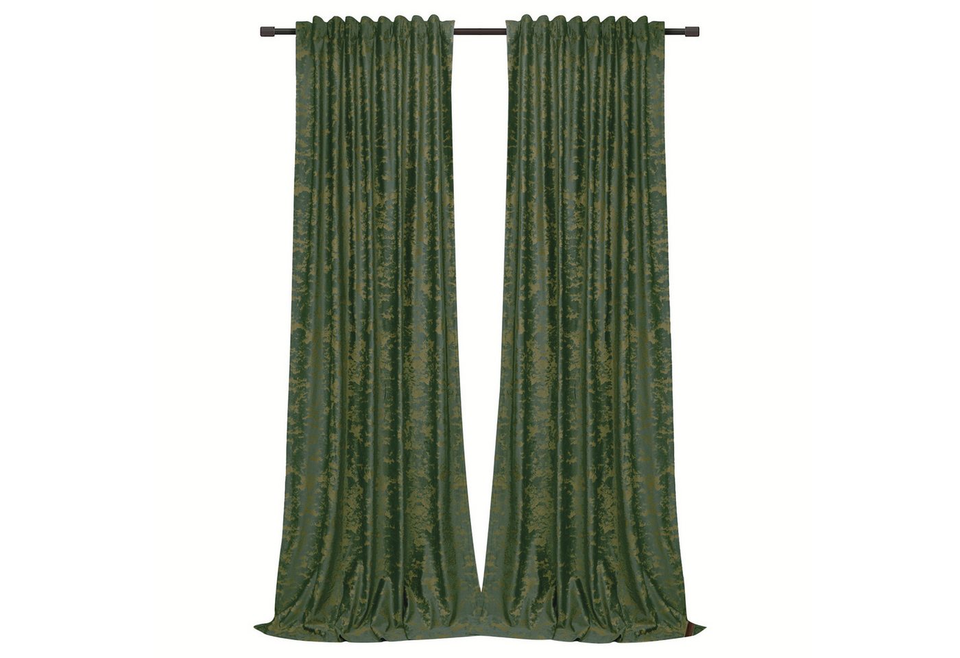 Rosnek Vorhang Samt, Golddruck, thermisch isoliert, für Wohnzimmer Schlafzimmer Deko, Multifunktionsband (2 St), blickdicht, H×B: 213×132, 244×132, 274×132 von Rosnek