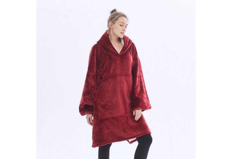 Wohndecke Extra große, Flanell, mit Tasche, für Winter Sofa Bettwäsche, Rosnek, tragbare Kapuzenjacke, Erwachsene Unisex von Rosnek