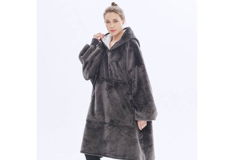 Wohndecke Extra große, Flanell, mit Tasche, für Winter Sofa Bettwäsche, Rosnek, tragbare Kapuzenjacke, Erwachsene Unisex von Rosnek