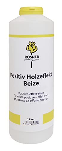 Rosner Positiv Holzeffektbeize, Holzbeize, Beize, wasserbasierend, 1 Liter (13 Creme weiß) von Rosner