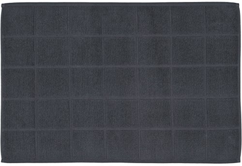 Frottier-Badvorleger-60x100 cm, Uni-Karofond, anthrazit von Ross