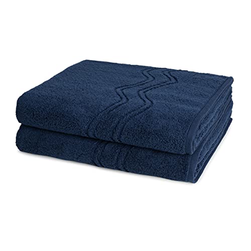 Ross - Cashmere Feeling - 2 X Duschtuch - Im Set (70 X 140cm Nachtblau) von Ross