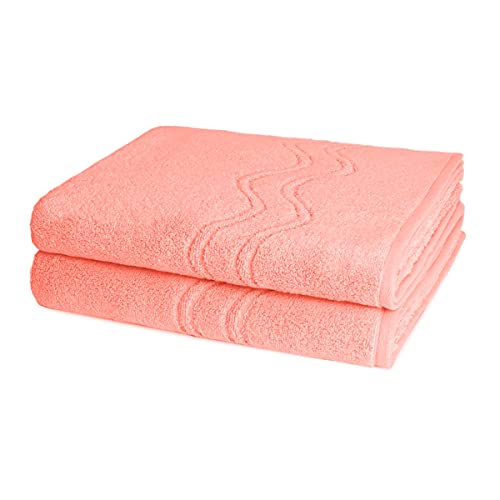 Ross - Cashmere Feeling - 2 X Duschtuch - Im Set (70 X 140cm Peach Pink) von Ross