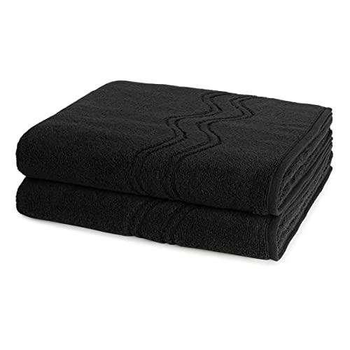 Ross - Cashmere Feeling - 2 X Duschtuch - Im Set (70 X 140cm Schwarz) von Ross