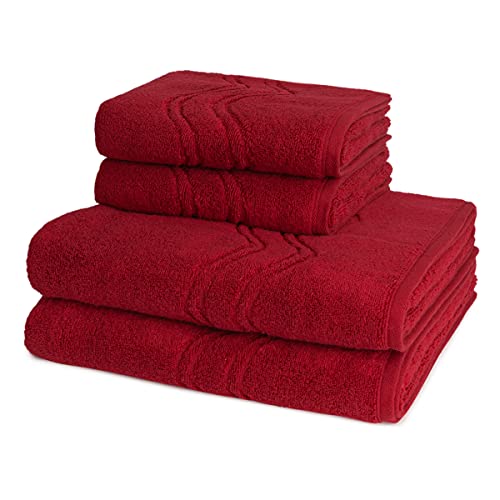 Ross - Cashmere Feeling - 2 X Handtuch 2 X Duschtuch - im Set (4er Set Vino) von Ross