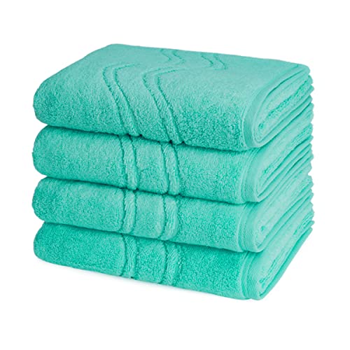 Ross - Cashmere Feeling - 4 X Handtuch - im Set (50 X 100cm Bleached Aqua) von Ross