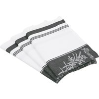 ROSS Geschirrtuch "Exclusiv", (Set, 3 tlg.), Mittelstreifen mit Kräutern, 50x70 cm von Ross