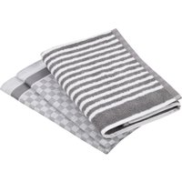 ROSS Geschirrtuch "Exclusiv" 1x Küchen-Frottiertuch (Streifen) und 2 Geschirrtücher (Karodesign) von Ross