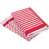 ROSS Geschirrtuch "Exclusiv" 1x Küchen-Frottiertuch (Streifen) und 2 Geschirrtücher (Karodesign) von Ross