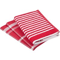 ROSS Geschirrtuch "Exclusiv" 1x Küchen-Frottiertuch (Streifen) und 2 Geschirrtücher (Karodesign) von Ross