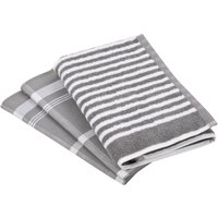 ROSS Geschirrtuch "Exclusiv" 1x Küchen-Frottiertuch (Streifen) und 2 Geschirrtücher (Karodesign) von Ross