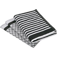 ROSS Geschirrtuch "Exclusiv" 1x Küchen-Frottiertuch (Streifen) und 2 Geschirrtücher (Karodesign) von Ross