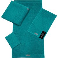 ROSS Handtuch "Smart", (2 St.), Uni-Rippe mit Velourslabel von Ross