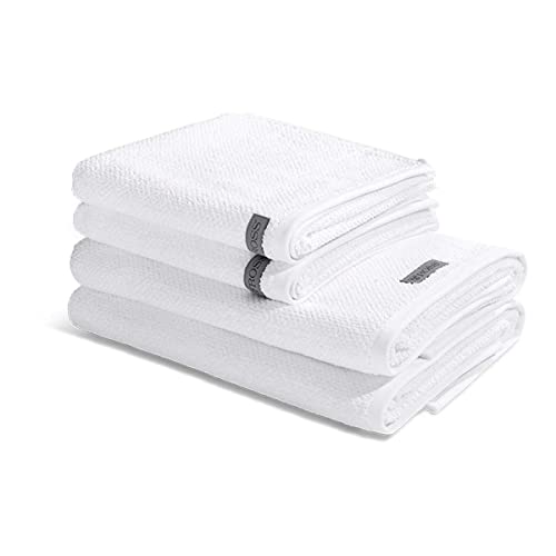 Ross - Selection - Organic Cotton - 2 X Handtuch 2 X Duschtuch - im Set (4er Set Weiß) von Ross