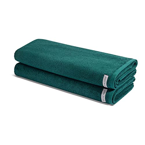 Ross - Selection - Organic Cotton - 2 X Saunatuch im Set (80 X 200cm Moosgrün) von Ross