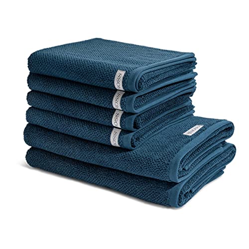 Ross - Selection - Organic Cotton - 4 X Handtuch 2 X Duschtuch - im Set (6er Set Nachtblau) von Ross
