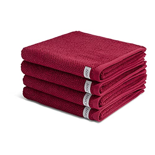 Ross - Selection - Organic Cotton - 4 X Handtuch - im Set (50 X 100cm Rubin) von Ross