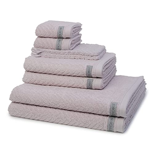 Ross - 8 teiliges Frottier-Set - Smart (2 X Wasch- 2 X Gäste- 2 X Dusch- 2 X Handtuch im Set) - 520 g/m2 - Baumwolle - Frottee - saugstark - weich und flauschig - Stein von Ross