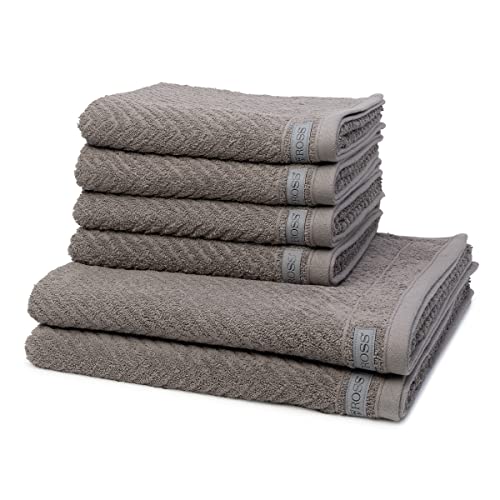 Ross - 6 teiliges Frottier-Set - Smart (4 X Handtuch 2 X Duschtuch im Set) - 520 g/m2 - Baumwolle - Frottee - saugstark - weich und flauschig - Flanell von Ross