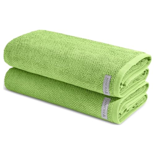 Ross - 2 teiliges Frottier-Set - Selection Bio-Baumwolle (2 X Duschtuch im Set) - 540 g/m2 - Baumwolle - Frottee - saugstark - weich und flauschig - Kiwi von Ross