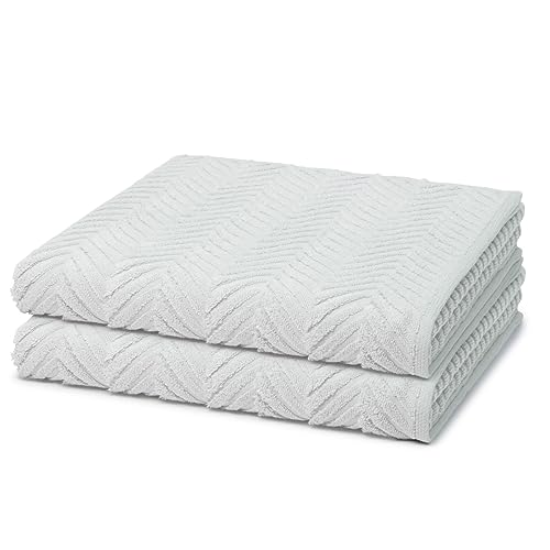 Ross - 2 teiliges Frottier-Set - Sensual Skin - Zopf-Muster (2 X Duschtuch im Set) - 500 g/m2 - Baumwolle - Walkfrottee - saugstark - weich und flauschig - Chrom von Ross