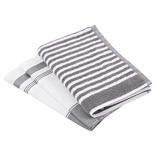 Ross 3er Küchenhandtuch Set 1960+918 Silber, 2X Geschirrtuch 50x70 cm + 1x Küchenfrottiertuch 50x50 cm von Ross