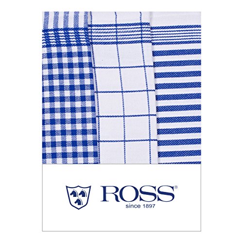 Ross 3er Pack Baumwoll-Geschirrtuch Exclusiv blau 50 x 70 cm von Ross