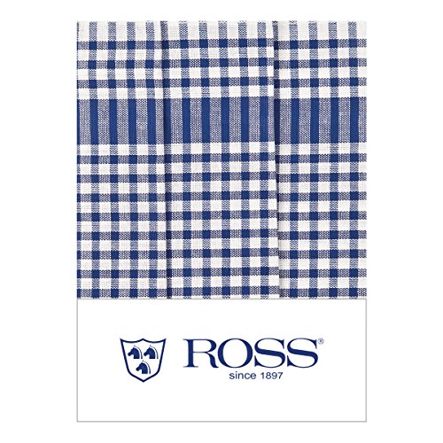 Ross 3er Pack Baumwoll-Geschirrtücher Bauernkaro blau, 50x70 cm von Ross