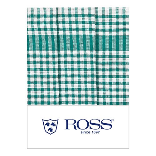 Ross 3er Pack Baumwoll-Geschirrtücher Bauernkaro grün, 50x70 cm von Ross