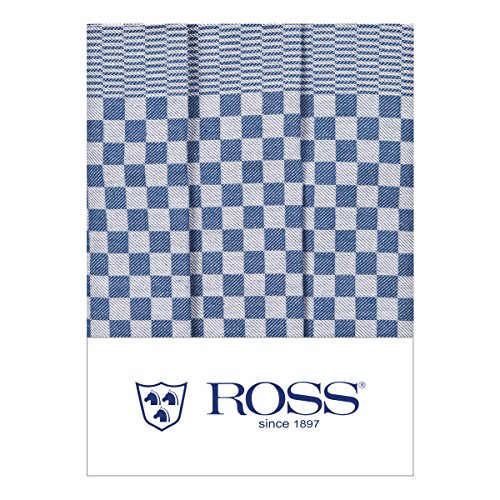 Ross 3er Pack Baumwoll-Geschirrtücher Gebild blau 45x65 cm von Ross