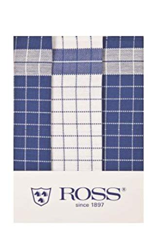 Ross 3er Pack Baumwoll-Geschirrtücher Karo 1742 blau 50x70 cm von Ross