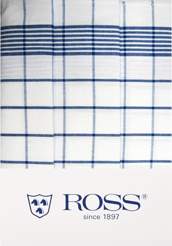 Ross 3er Pack Baumwoll-Geschirrtücher kariert 1704 blau 50x70 cm von Ross