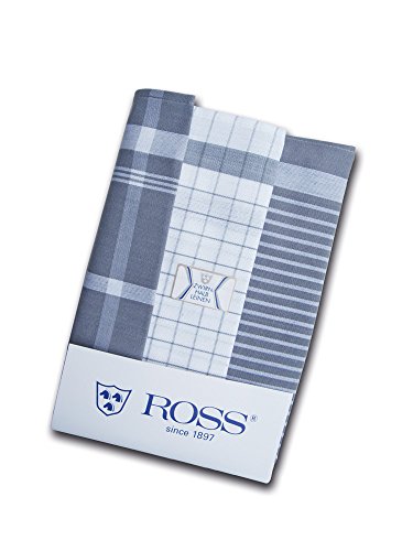 Ross - 3er Pack Halbleinen Geschirrtücher Exclusiv silber 50x70 cm von Ross