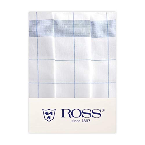 Ross 3er Pack Zwirn Halbleinen Geschirrtücher Fadenkaro blau, 50x70 cm von Ross