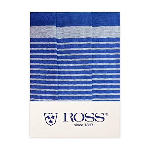 Ross 3er Pack Zwirn Halbleinen Geschirrtücher Streifenfond blau, 50x70 cm von Ross