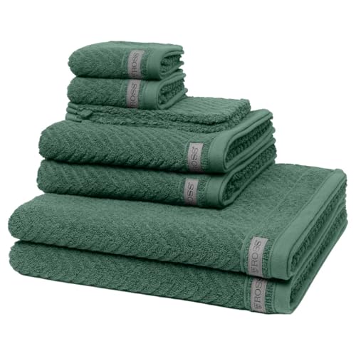 Ross - 8 teiliges Frottier-Set - Smart (2 X Wasch- 2 X Gäste- 2 X Dusch- 2 X Handtuch im Set) - 520 g/m2 - Baumwolle - Frottee - saugstark - weich und flauschig - Kiefer von Ross