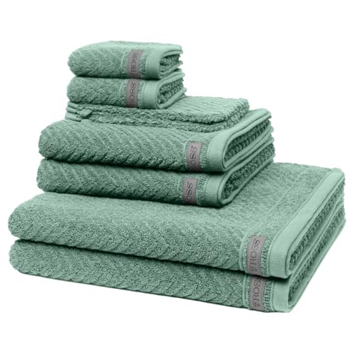Ross - 8 teiliges Frottier-Set - Smart (2 X Wasch- 2 X Gäste- 2 X Dusch- 2 X Handtuch im Set) - 520 g/m2 - Baumwolle - Frottee - saugstark - weich und flauschig - Schilf von Ross