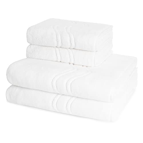 Ross - Cashmere Feeling - 2 X Handtuch 2 X Duschtuch - im Set (4er Set Weiß) von Ross