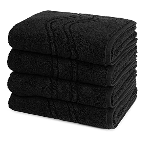 Ross - Cashmere Feeling - 4 X Handtuch - im Set (50 X 100cm Schwarz) von Ross