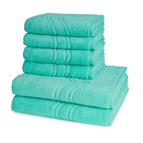 Ross - Cashmere Feeling - 4xHandtuch 2xDuschtuch - im Set (6er Set Bleached Aqua) von Ross