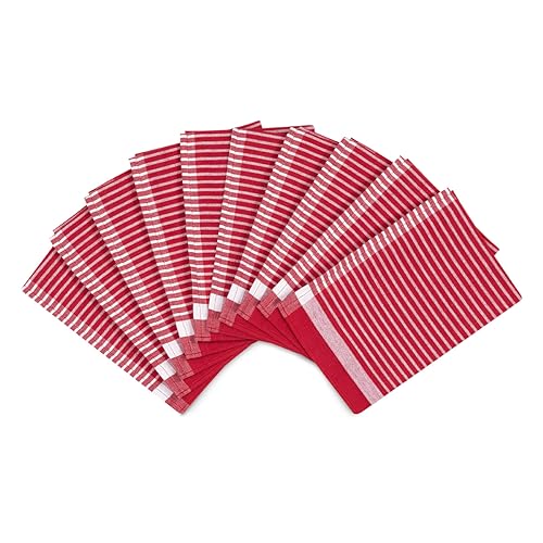 Ross - Exclusiv - 10 X Geschirrtücher - Baumwolle - Leinen - im Set (Rot) von Ross