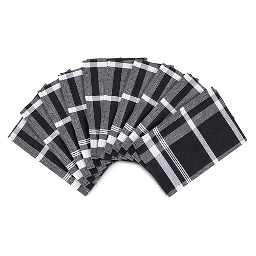 Ross - Exclusiv - 10 X Geschirrtücher - Baumwolle - Leinen - im Set (Schwarz) von Ross
