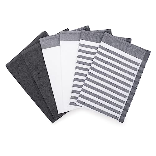 Ross - Exclusiv - 4 X Geschirr- 2 X Küchentuch im Set (Anthrazit) von Ross