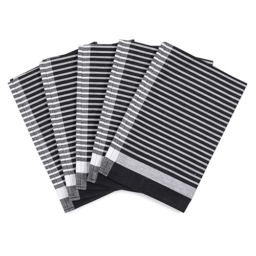 Ross - Exclusiv - 5 X Geschirrtücher - Baumwolle - Leinen - im Set (Schwarz) von Ross
