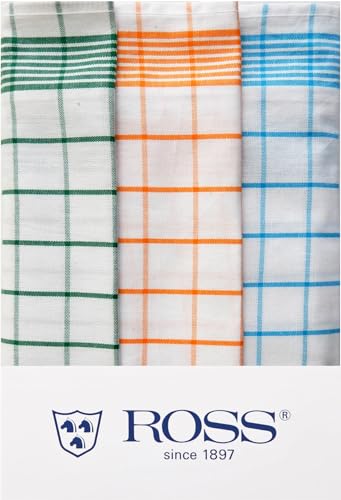 Ross Geschirrtücher 100% Baumwolle 3er Pack 50x70 cm in grün orange blau von Ross