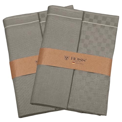 Ross - Halbleinen - 4 X Geschirrtuch im Set (Flanell) von Ross