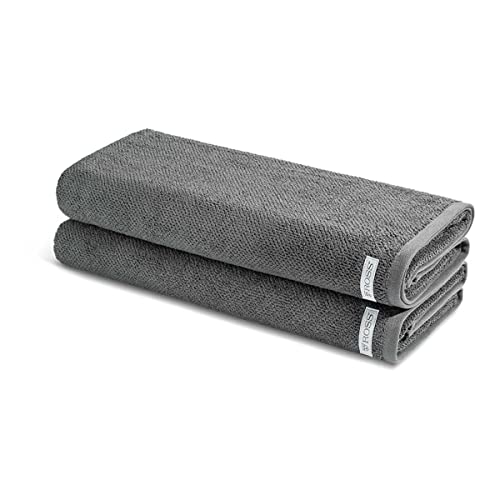 Ross - 2 teiliges Frottier-Set - Selection Bio-Baumwolle (2 X Duschtuch im Set) - 540 g/m2 - Baumwolle - Frottee - saugstark - weich und flauschig - Schiefer von Ross